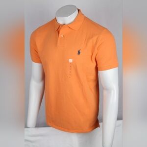 NWT!! Polo Ralph Lauren‎ Men's Custom Slim Fit Polo Tangerine Size L. #0380